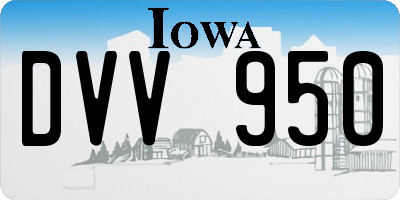 IA license plate DVV950