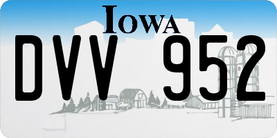 IA license plate DVV952