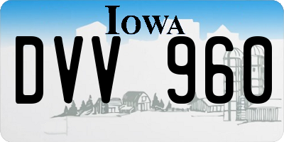 IA license plate DVV960
