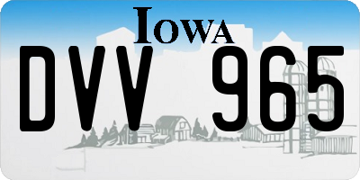 IA license plate DVV965