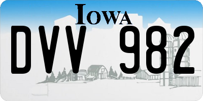 IA license plate DVV982
