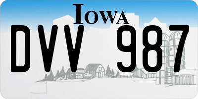 IA license plate DVV987