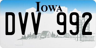 IA license plate DVV992