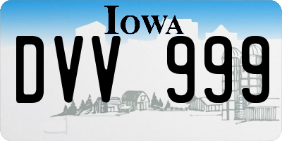 IA license plate DVV999