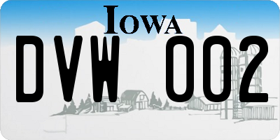 IA license plate DVW002