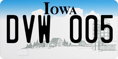 IA license plate DVW005