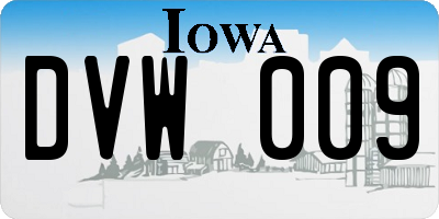 IA license plate DVW009
