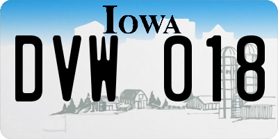 IA license plate DVW018