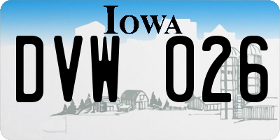 IA license plate DVW026