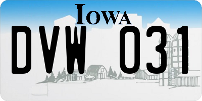 IA license plate DVW031