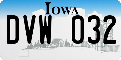 IA license plate DVW032