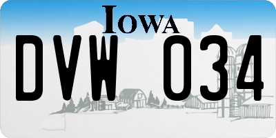 IA license plate DVW034