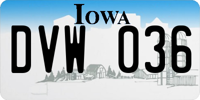 IA license plate DVW036