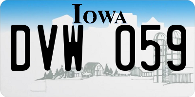 IA license plate DVW059