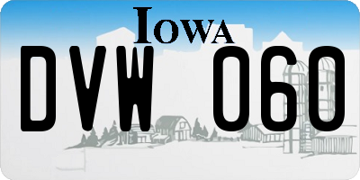 IA license plate DVW060