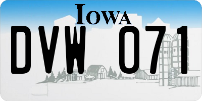 IA license plate DVW071