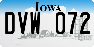 IA license plate DVW072