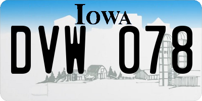 IA license plate DVW078