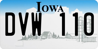 IA license plate DVW110