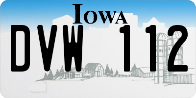 IA license plate DVW112