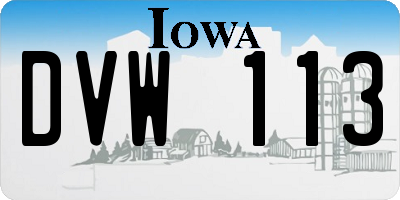IA license plate DVW113
