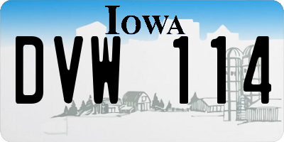 IA license plate DVW114