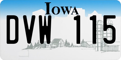 IA license plate DVW115