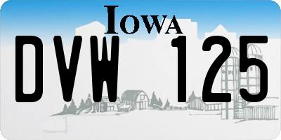 IA license plate DVW125
