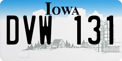 IA license plate DVW131