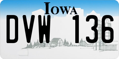 IA license plate DVW136