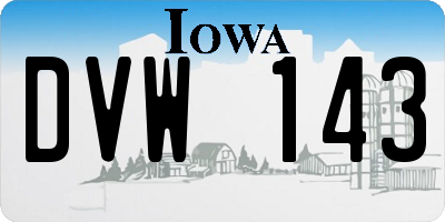 IA license plate DVW143