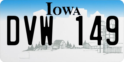 IA license plate DVW149