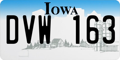 IA license plate DVW163