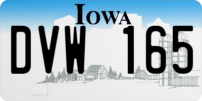 IA license plate DVW165