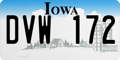 IA license plate DVW172