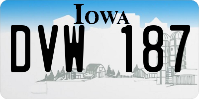 IA license plate DVW187