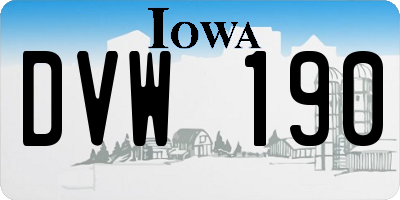 IA license plate DVW190