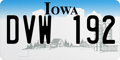 IA license plate DVW192