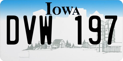 IA license plate DVW197