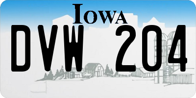 IA license plate DVW204