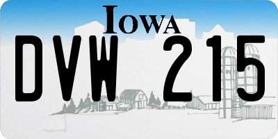IA license plate DVW215