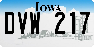 IA license plate DVW217