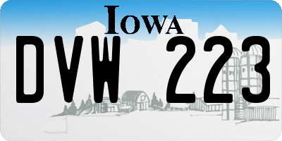 IA license plate DVW223