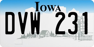 IA license plate DVW231