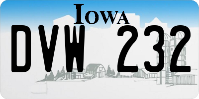 IA license plate DVW232