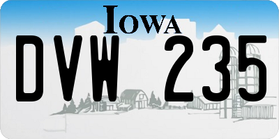 IA license plate DVW235