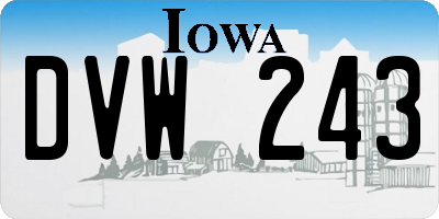 IA license plate DVW243