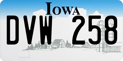 IA license plate DVW258
