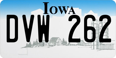 IA license plate DVW262