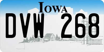 IA license plate DVW268